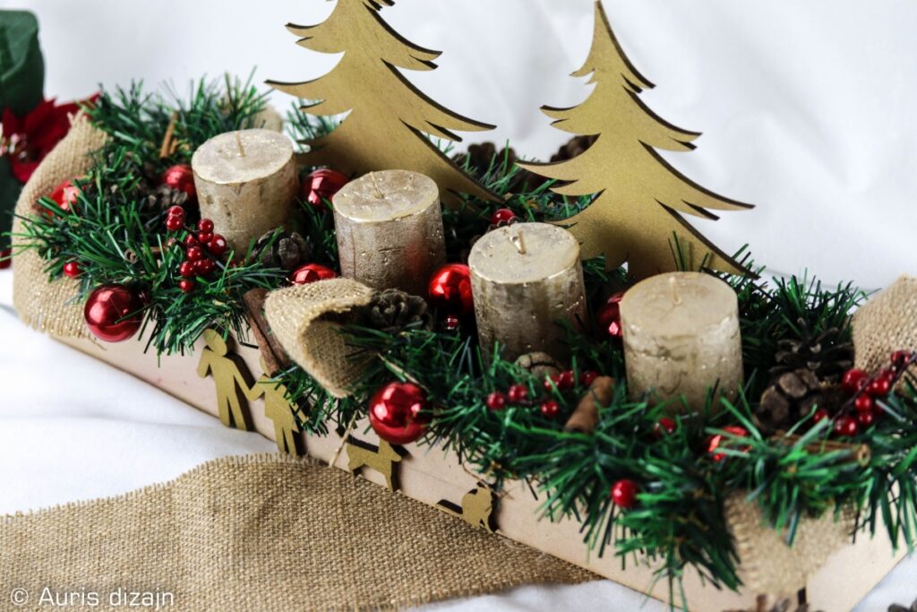 adventski vjenčići advent box advent vjenac za stol zlatni personalizirani s imenom 1