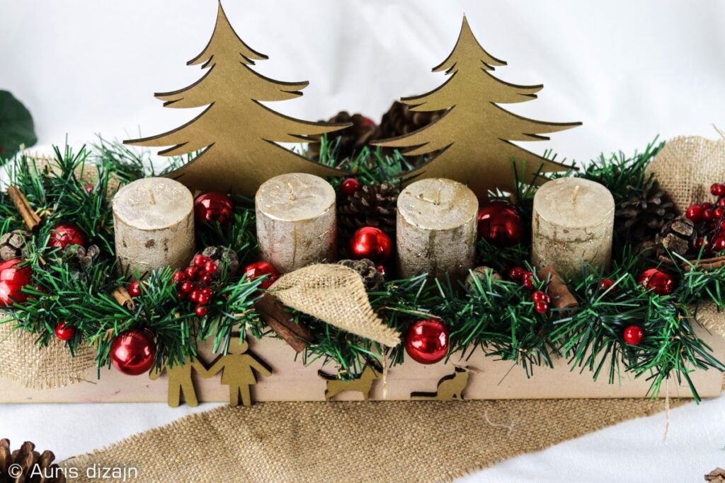 adventski vjenčići advent box advent vjenac za stol zlatni personalizirani s imenom 6